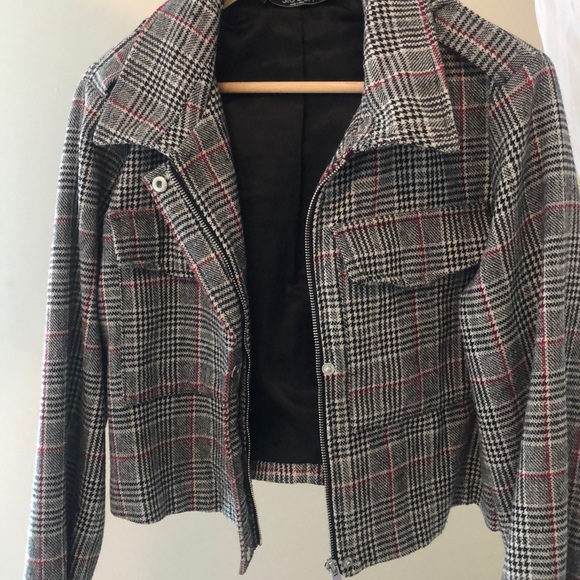 Cropped houndstooth jacket - Picture 6 of 9